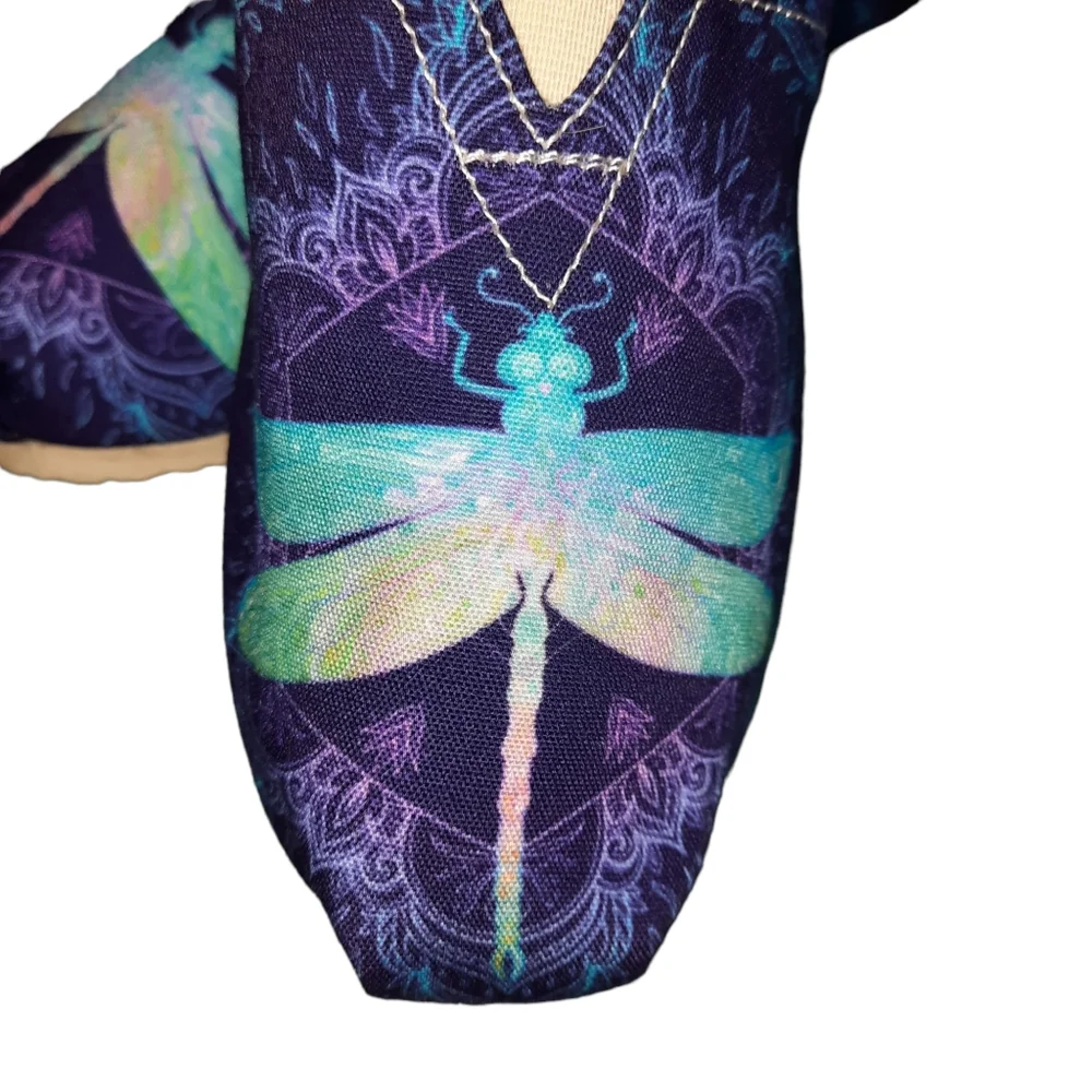 Yes We Vibe Dragonfly Mandala Graphic Canvas Slip-On Flats SZ 10